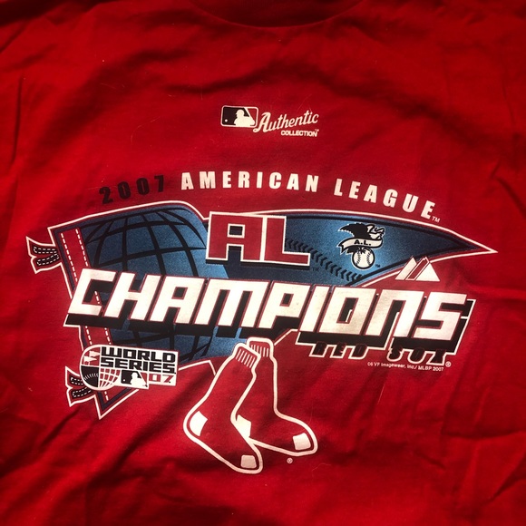Boston Red Sox T Shirt Mens M Red MLB Baseball 2007 BOSOX AL Champions Playoffs - Picture 3 of 6